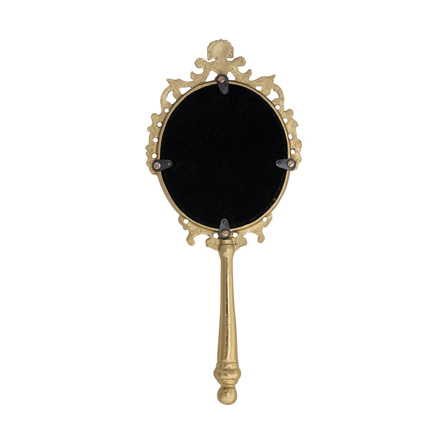 Embossed Metal Framed Hand Mirror