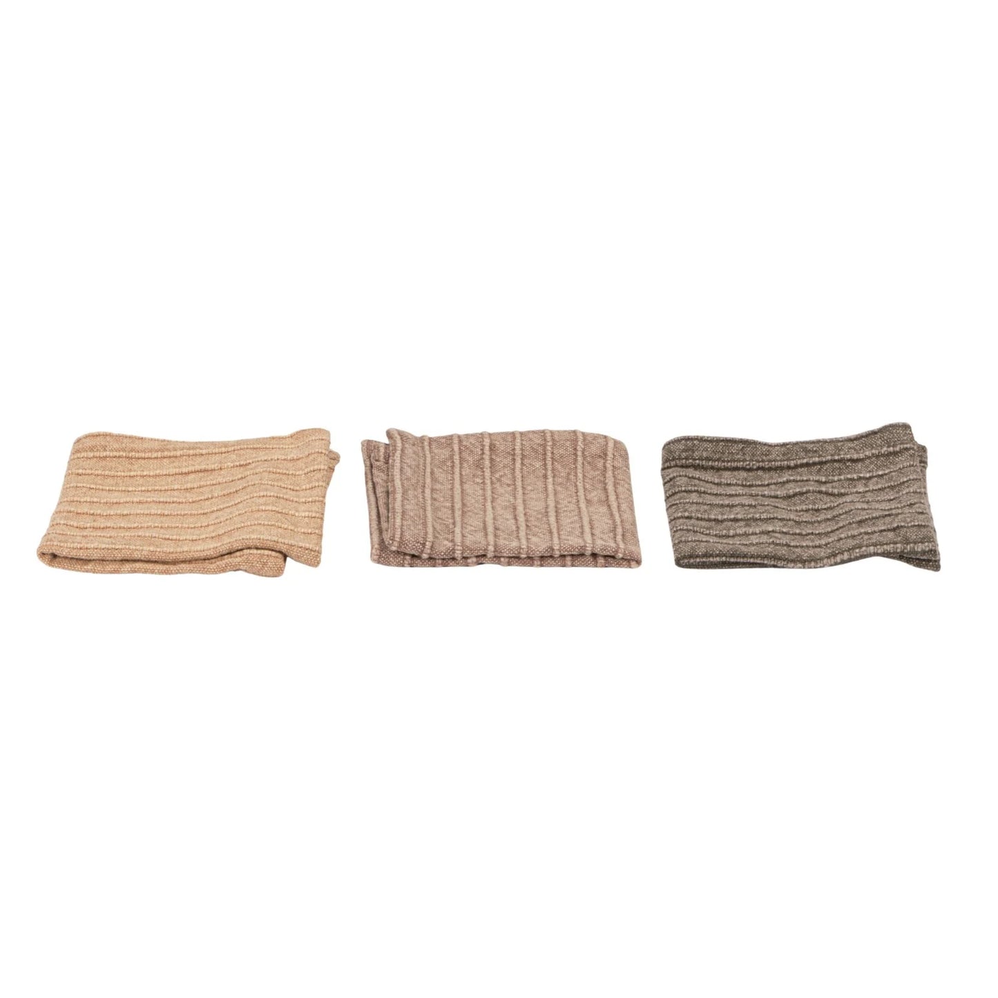Stonewashed Cotton Striped Dish Cloths (Set of 3)