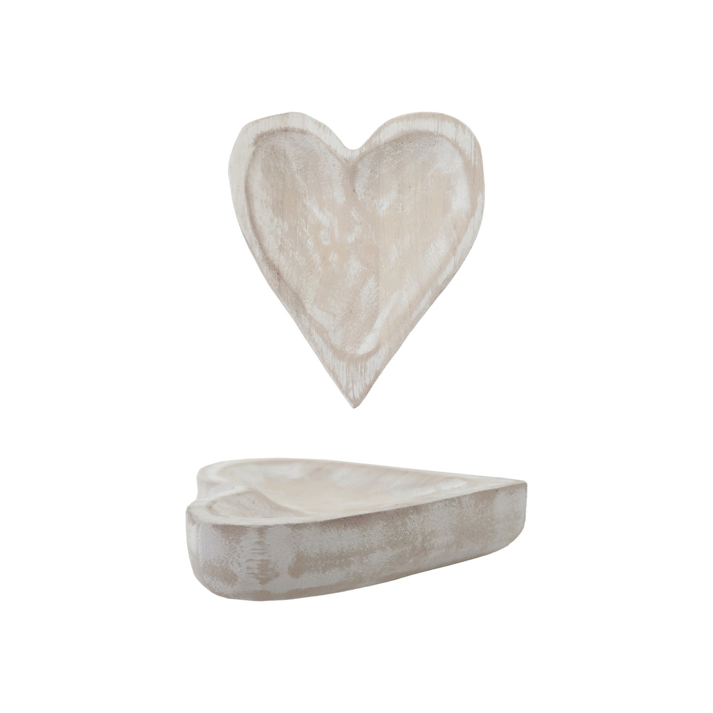 Decorative Carved Paulownia Wood Heart Shaped Dish