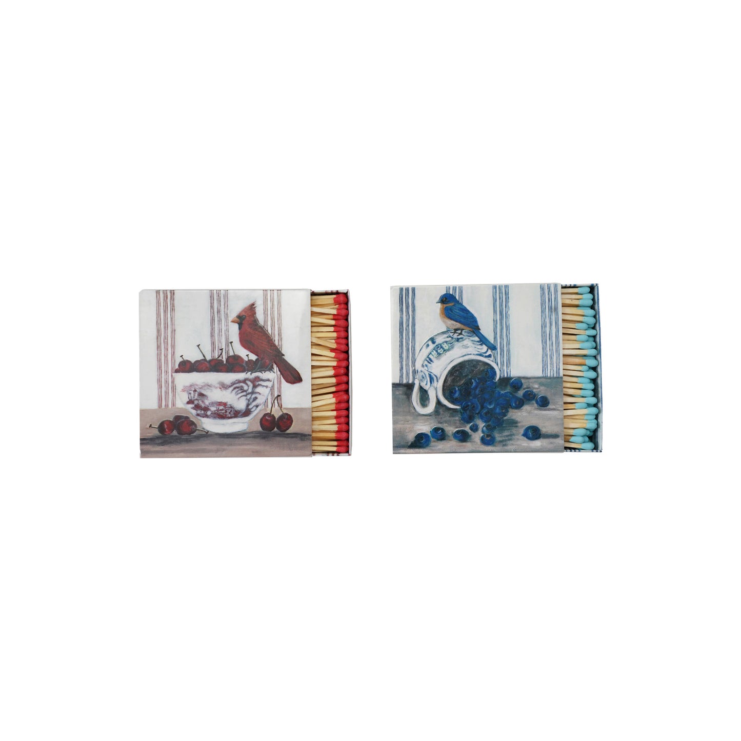Safety Matches in Matchbox with Bird on Dish