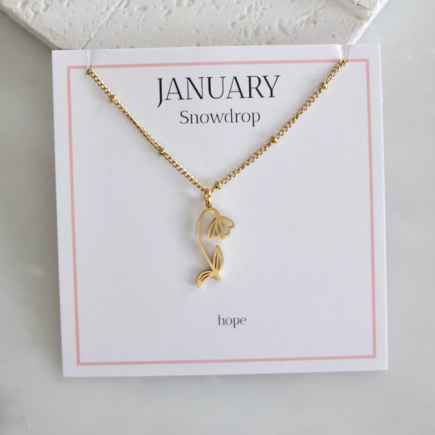 Waterproof Birth Flower Necklaces