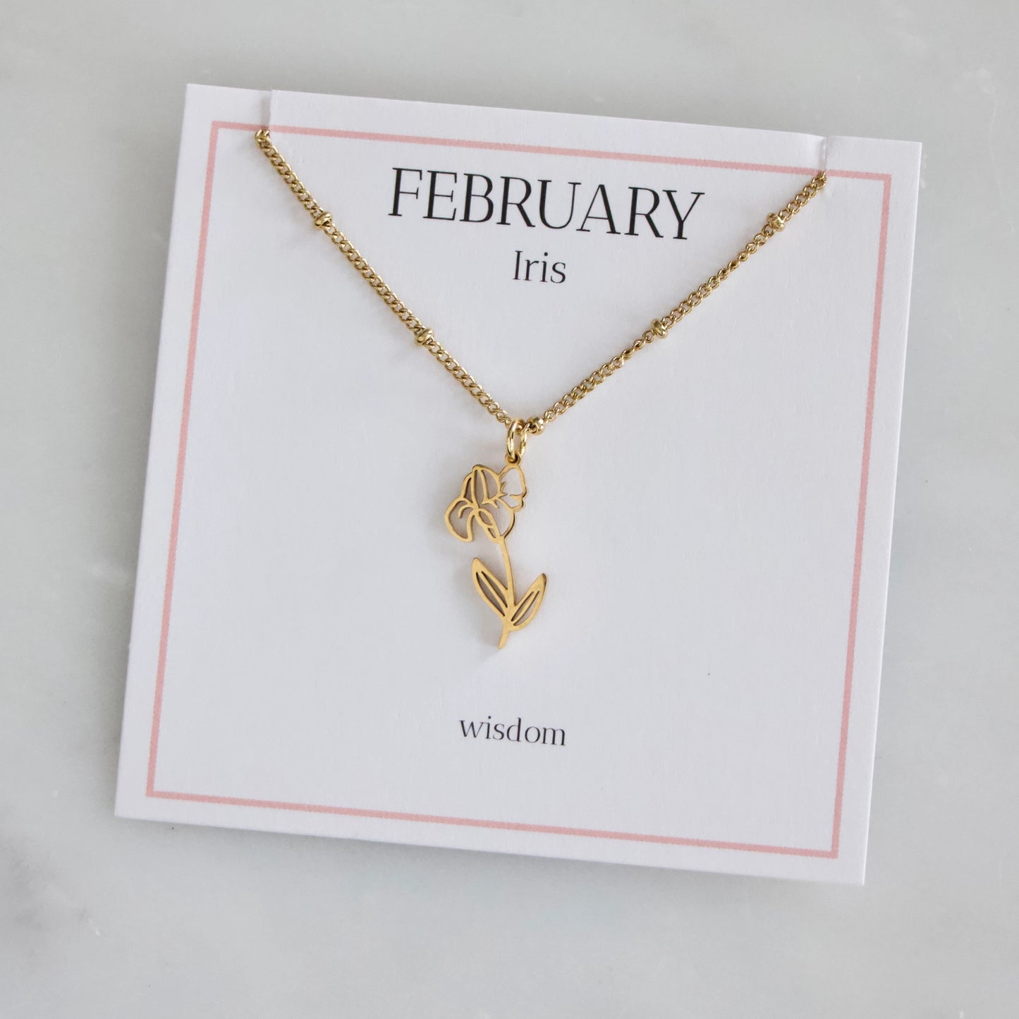 Waterproof Birth Flower Necklaces