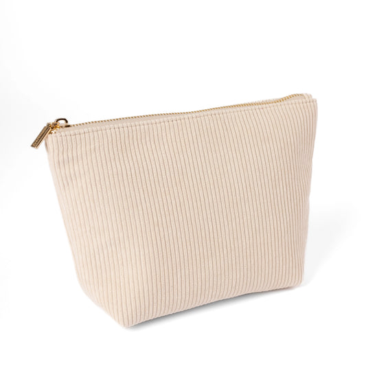 Corduroy Carry-All Pouch - Creme
