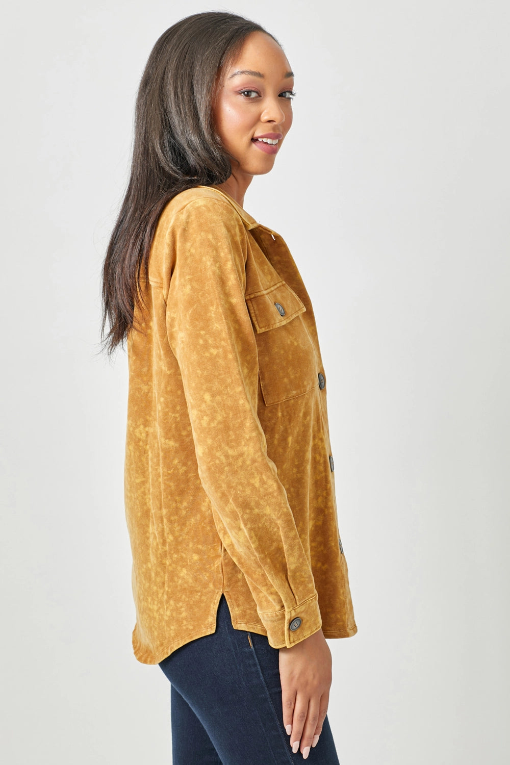 Washed Shacket - Mustard