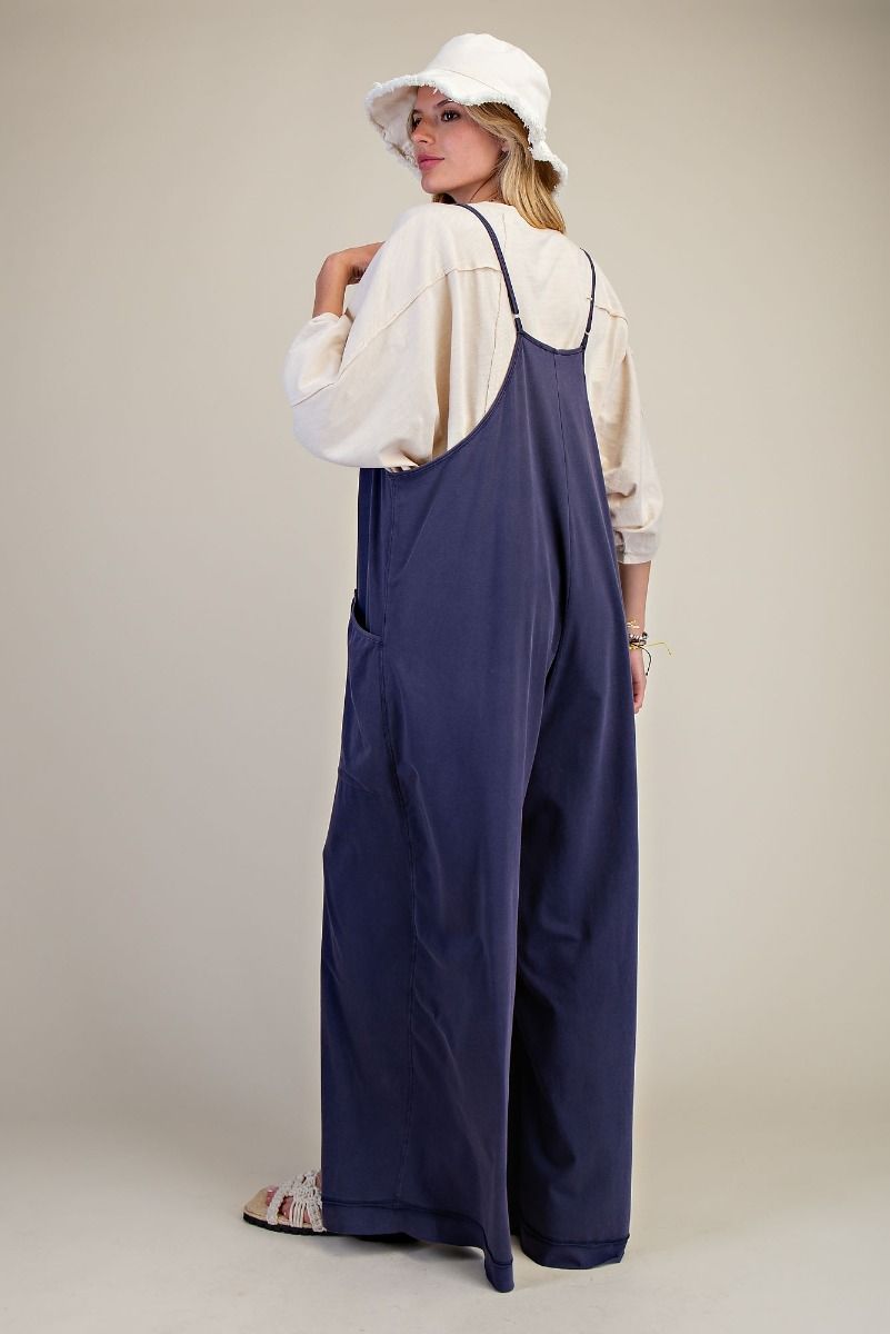 Mineral Washed Jumpsuit - Blueberry