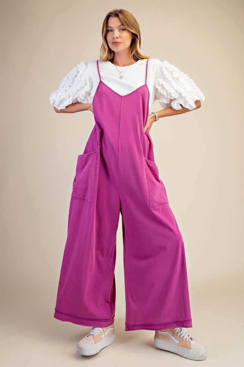 Mineral Washed Jumpsuit - Orchid