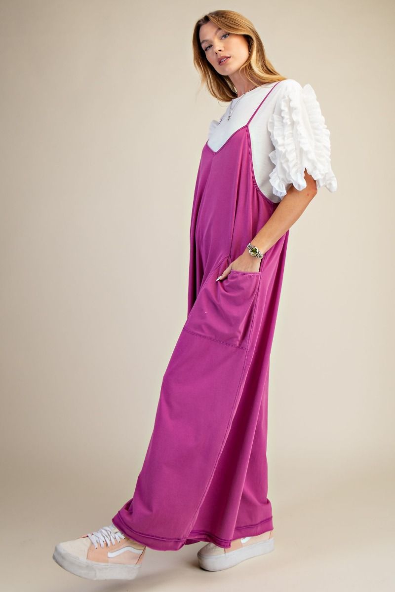 Mineral Washed Jumpsuit - Orchid