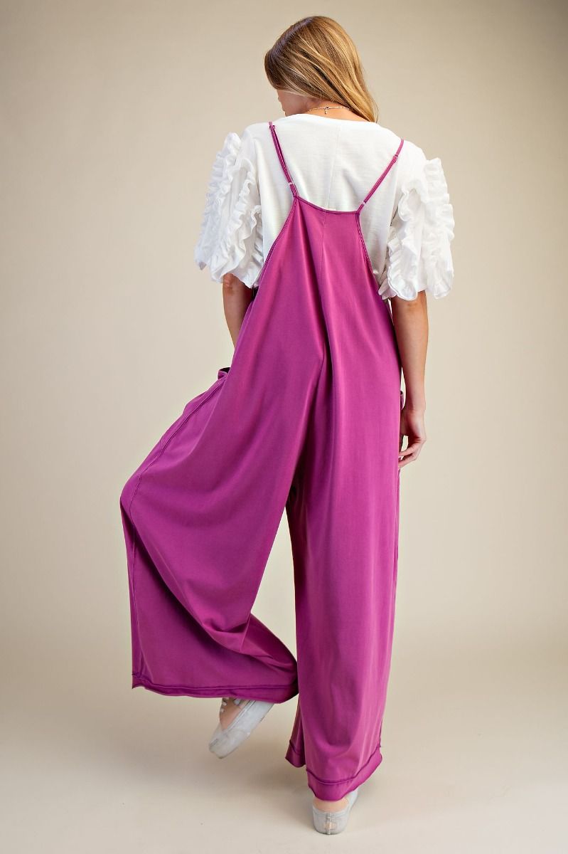 Mineral Washed Jumpsuit - Orchid