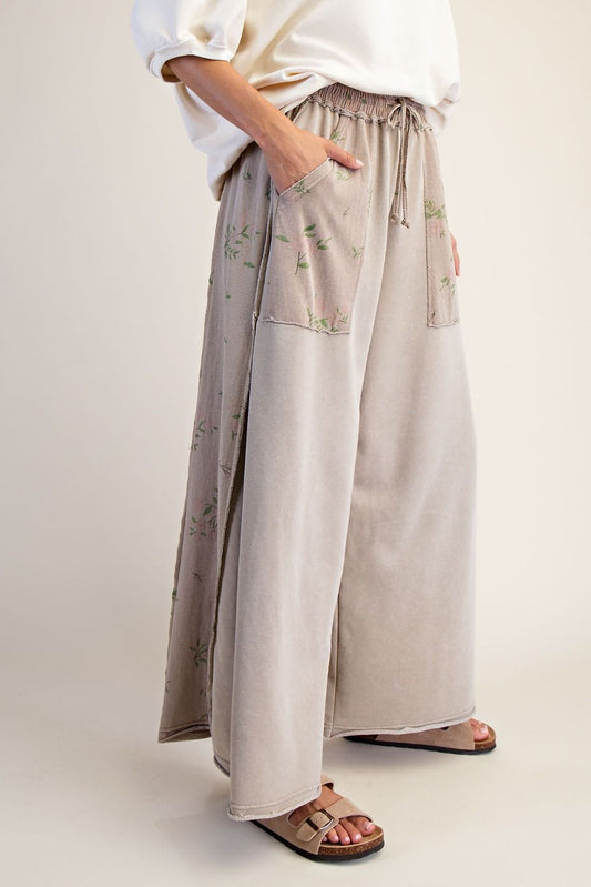 Floral Print Wide Leg Pants