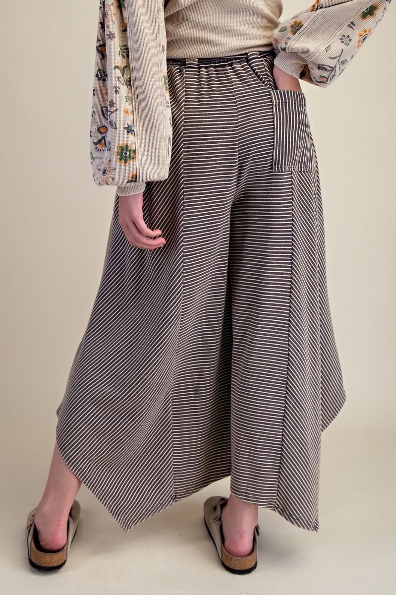 Striped Pants - Coffee
