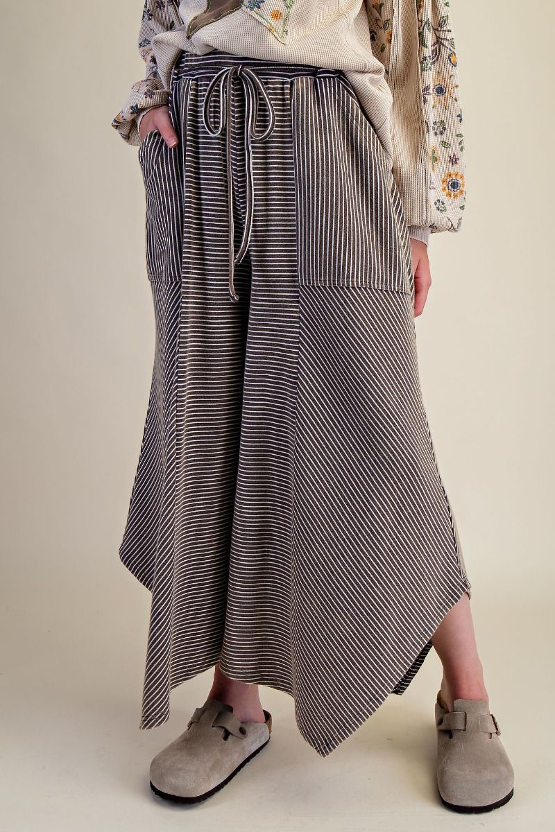 Striped Pants - Coffee