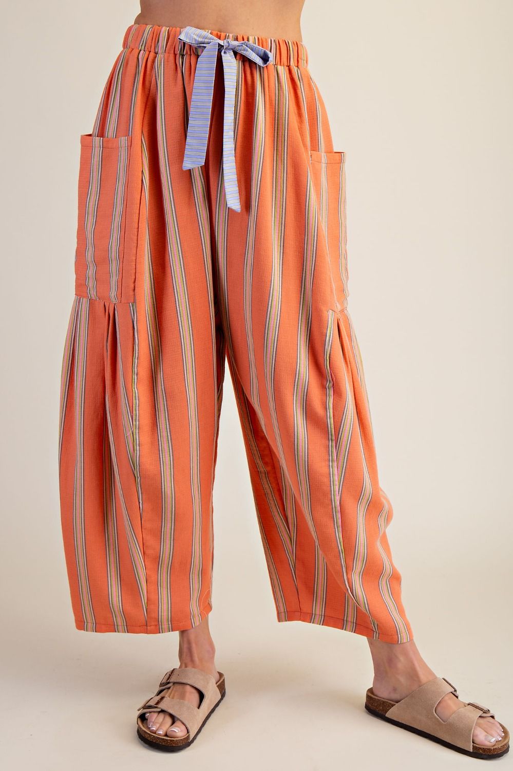 Striped Barrel Pants