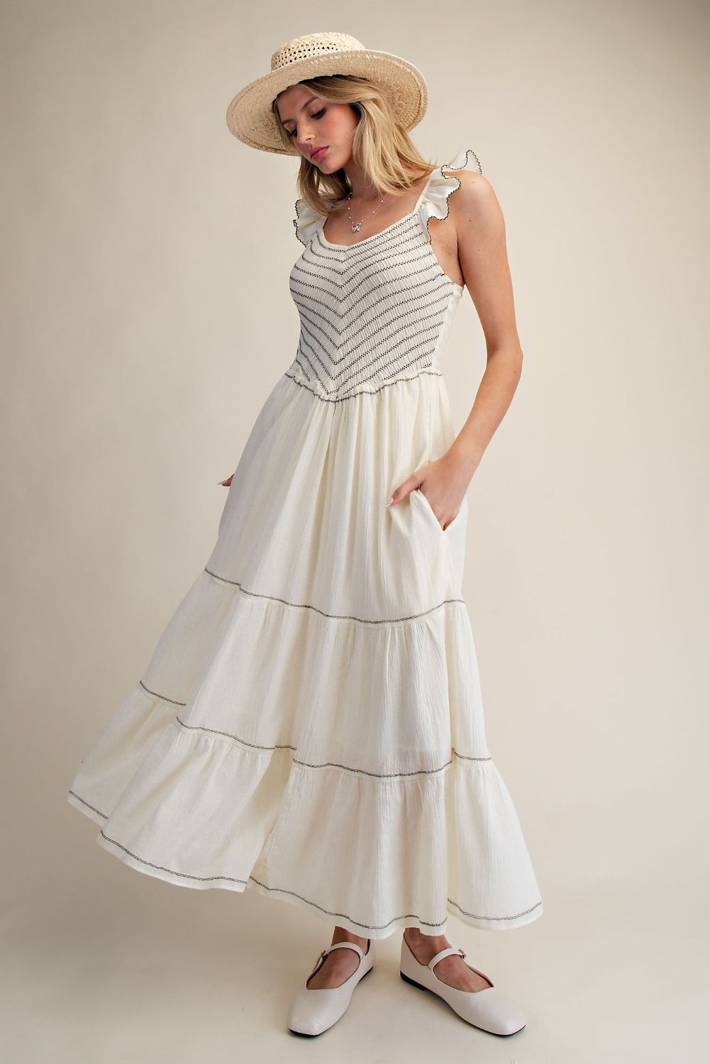 Smocked Tiered Dress