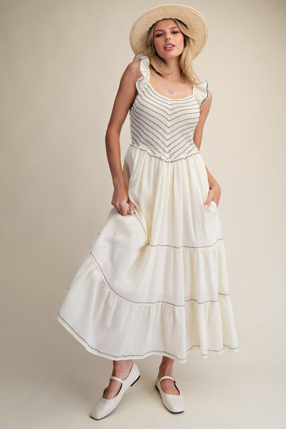 Smocked Tiered Dress