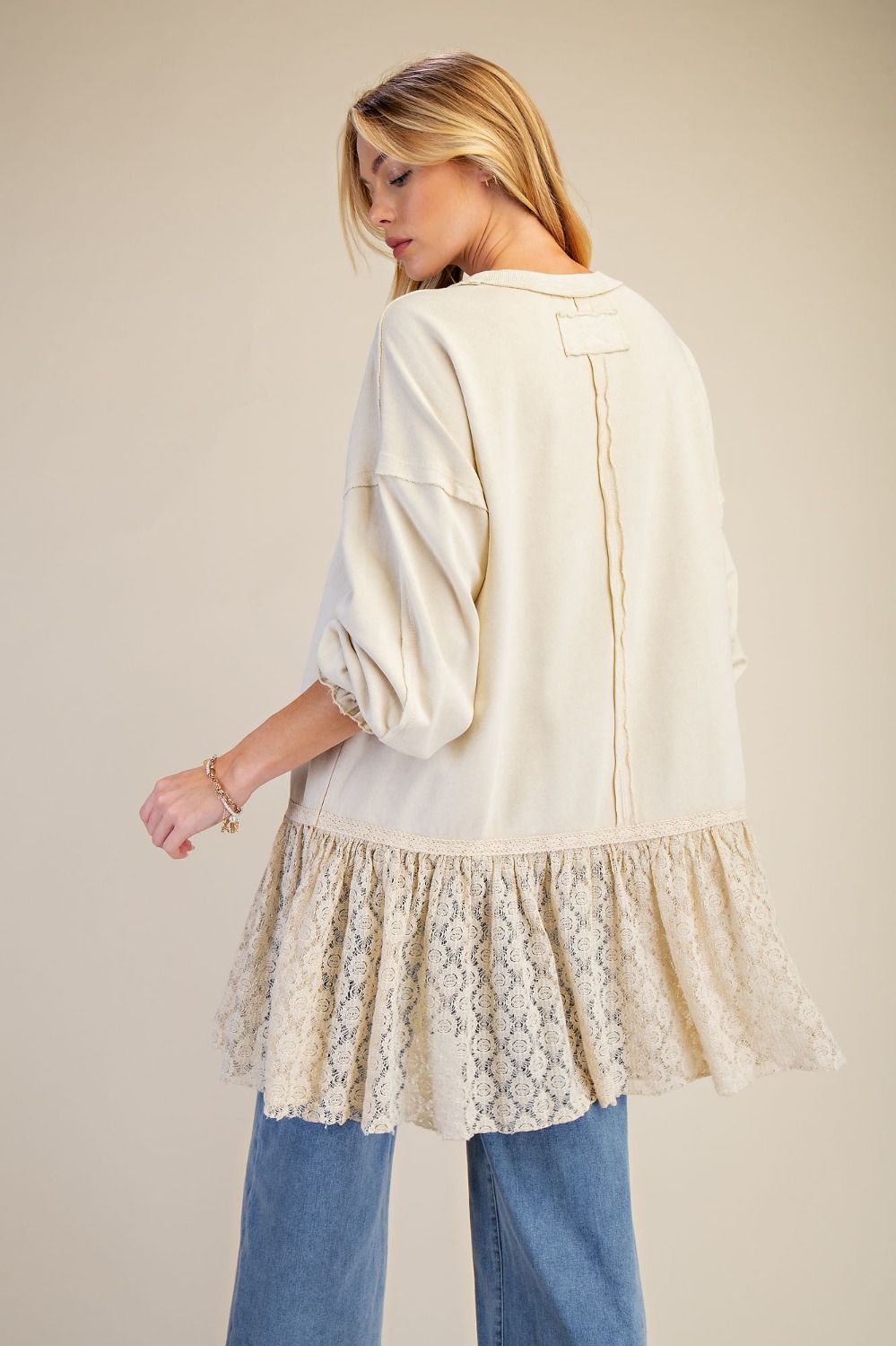 Terry Knit Lace Tunic