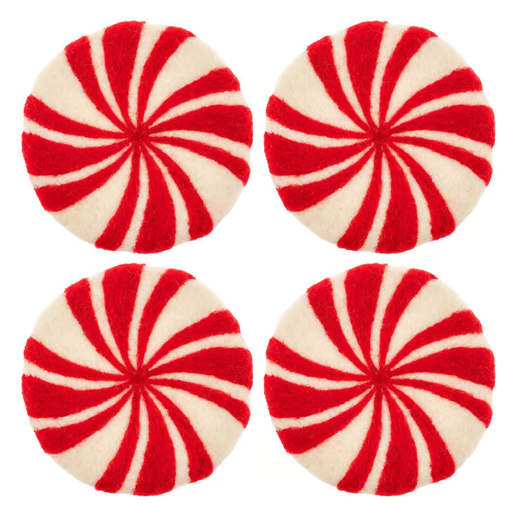 Peppermint Felt Coasters