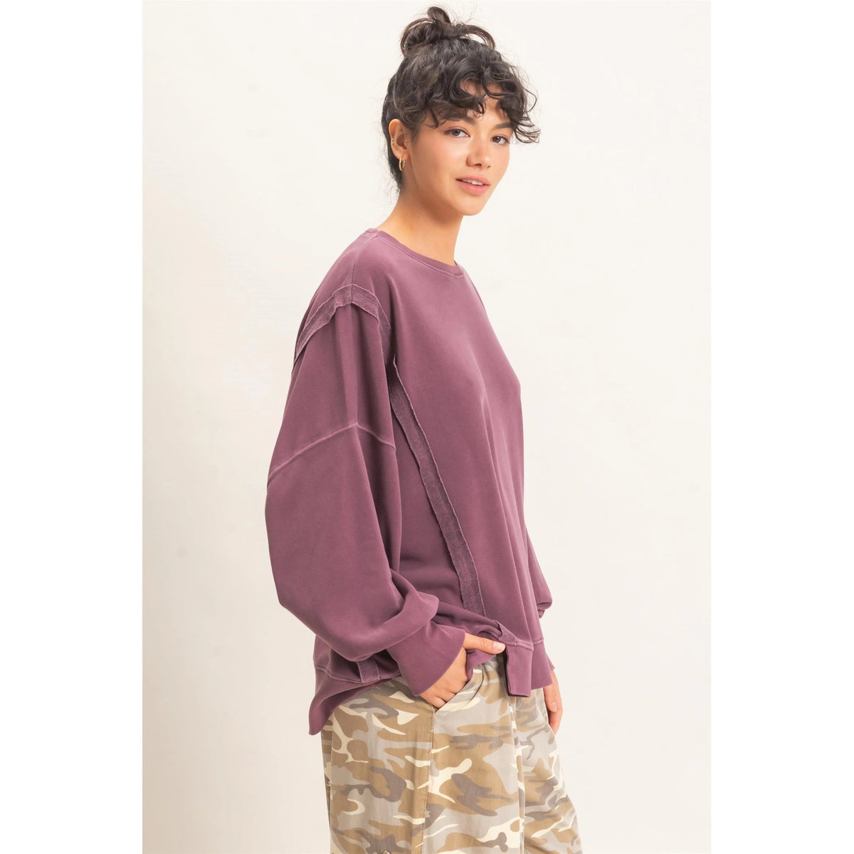 Oversized Raw Edge Sweatshirt