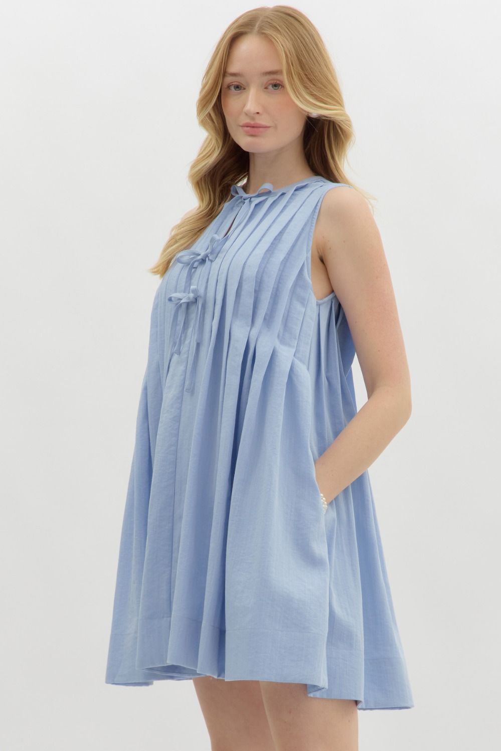 Sleeveless Pleated Dress