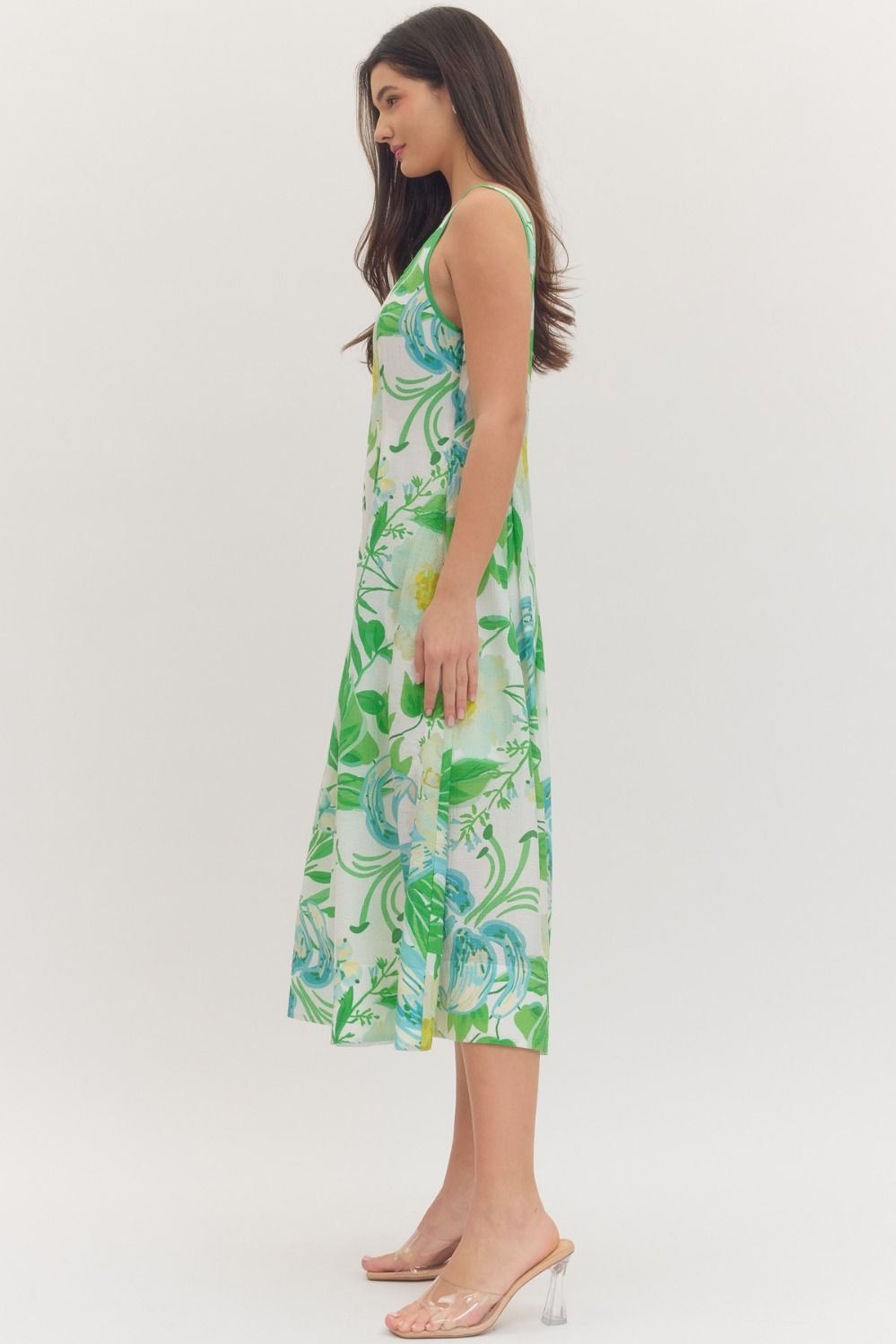 Botanical Midi Dress - Green