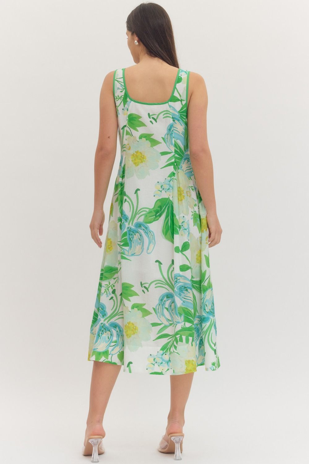 Botanical Midi Dress - Green