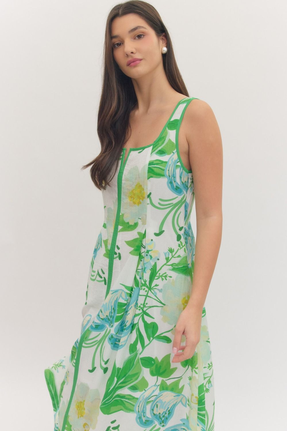 Botanical Midi Dress - Green