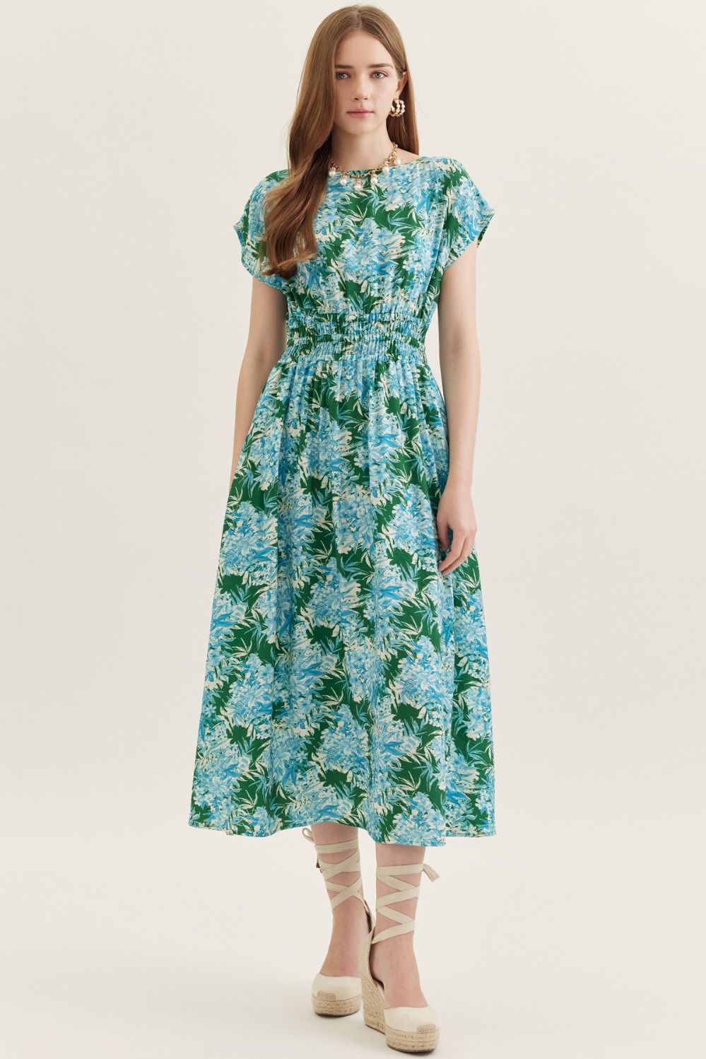Botanical Charm Midi Dress