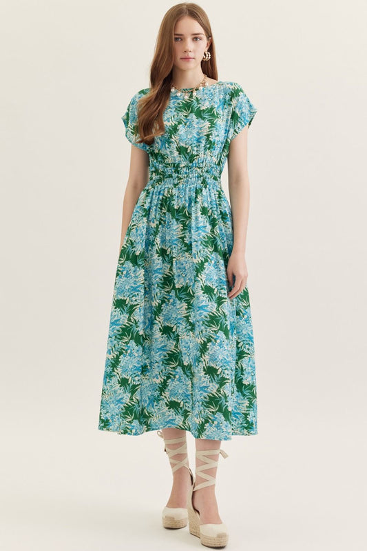 Botanical Charm Midi Dress