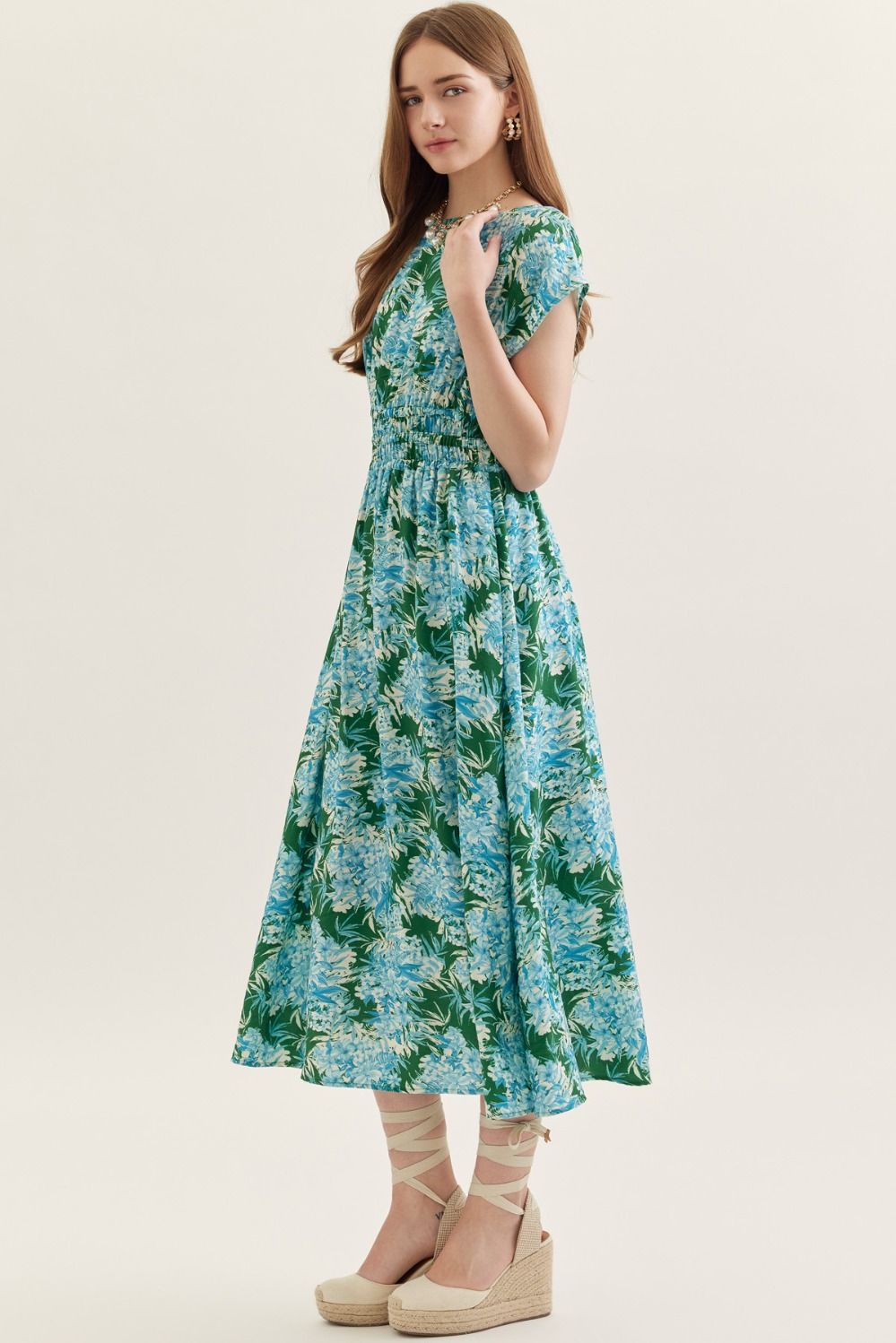 Botanical Charm Midi Dress