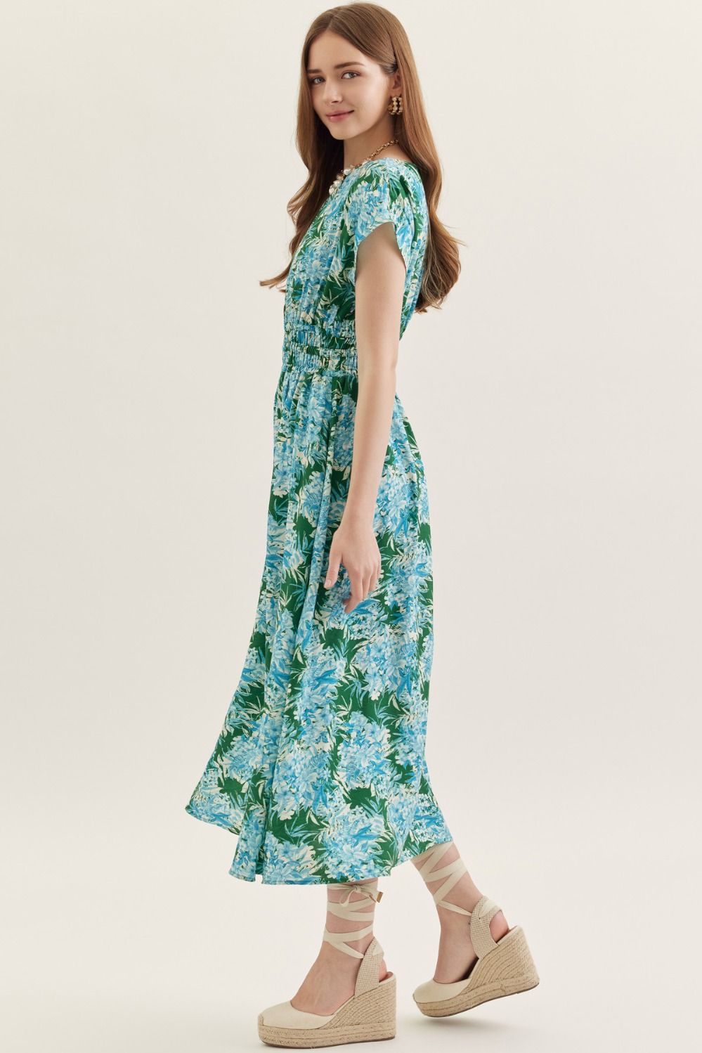 Botanical Charm Midi Dress