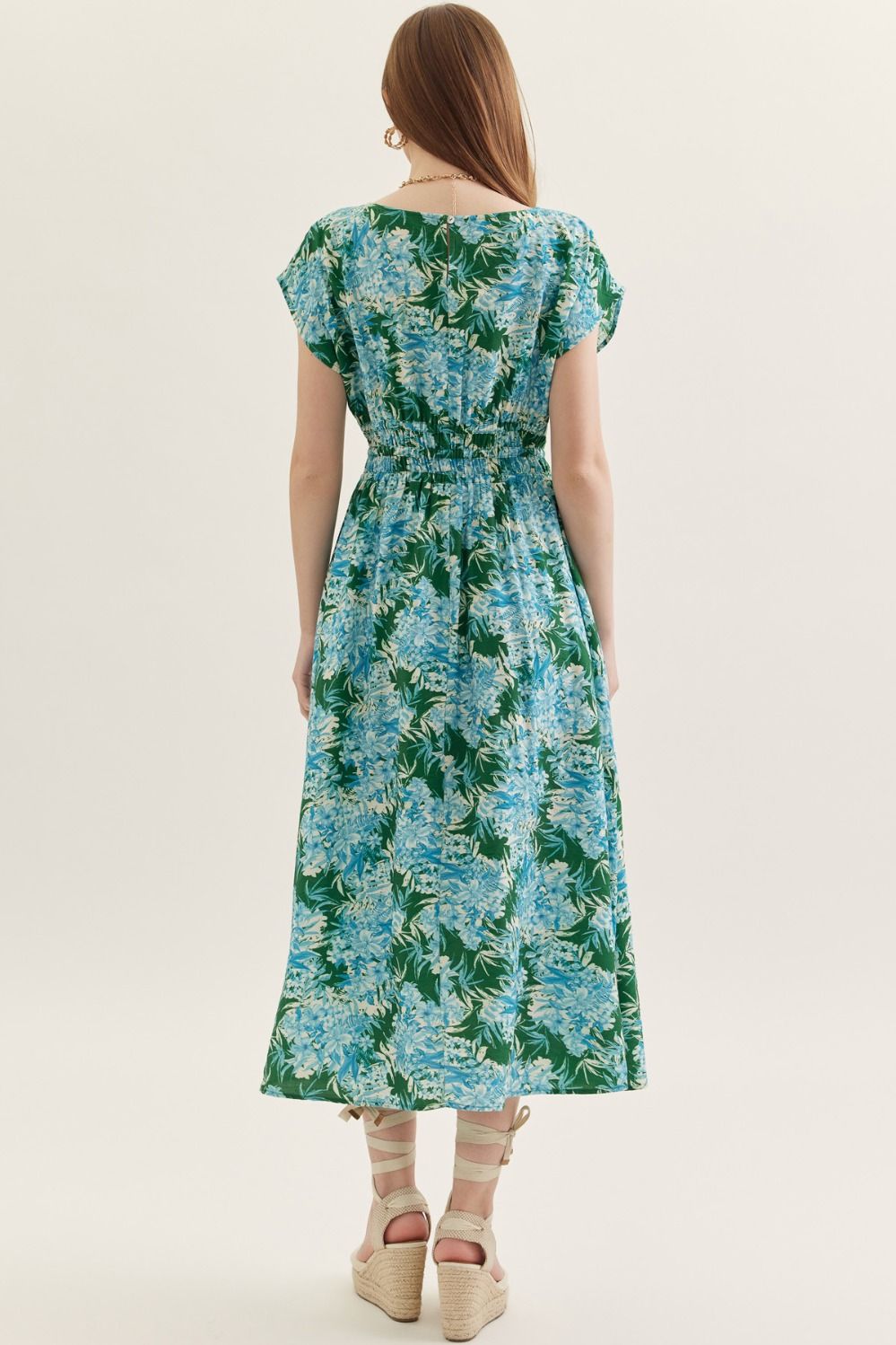 Botanical Charm Midi Dress