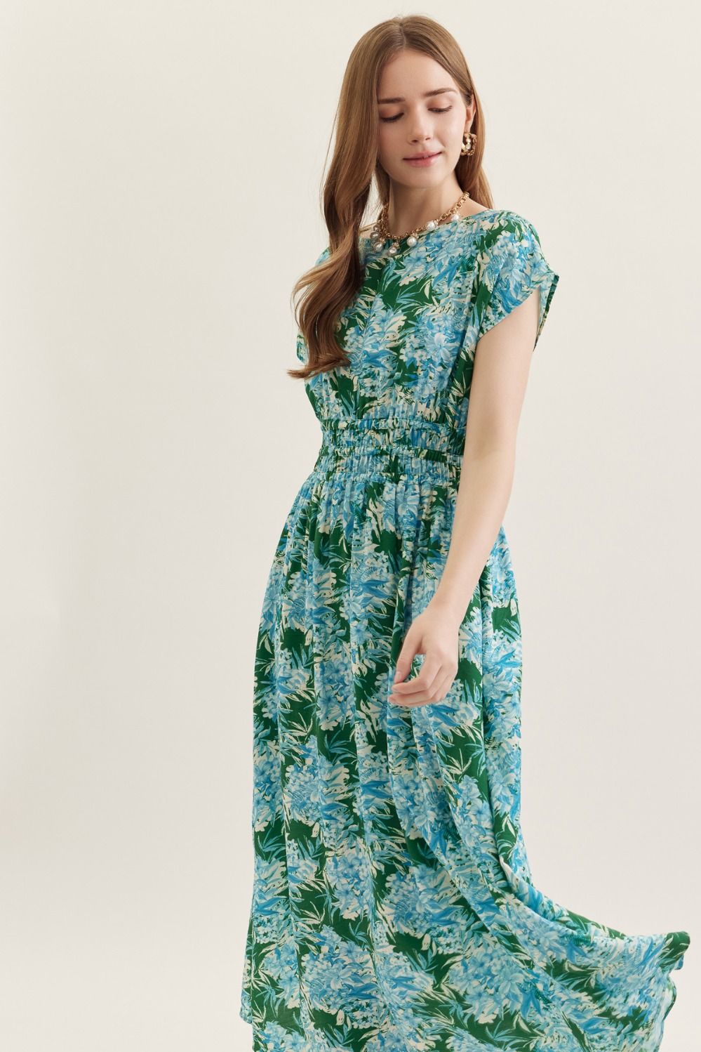 Botanical Charm Midi Dress