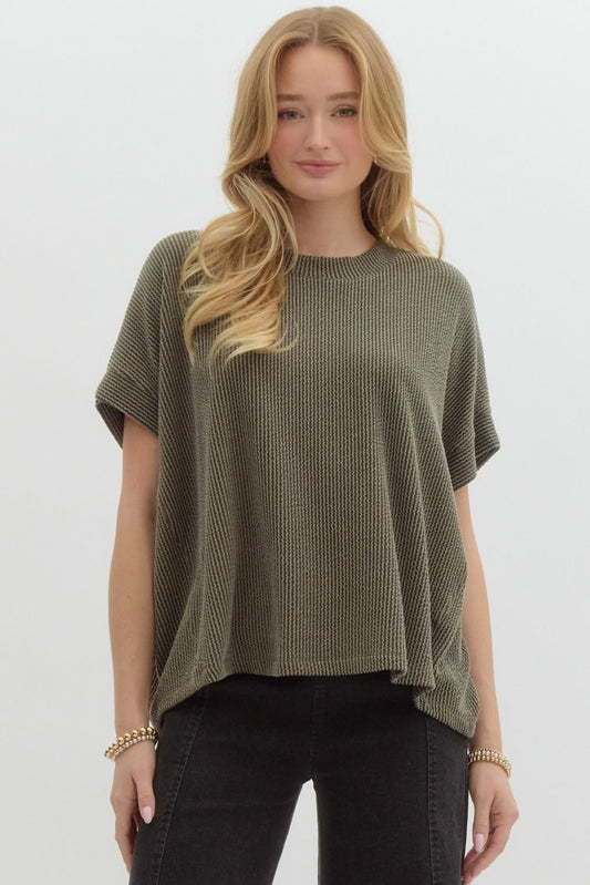 Ribbed Short Sleeve Top