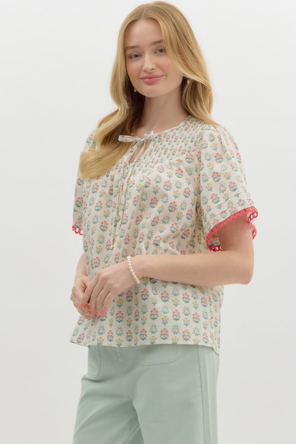 Smocked Yoke Top