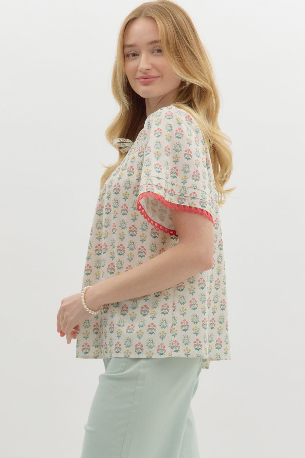 Smocked Yoke Top