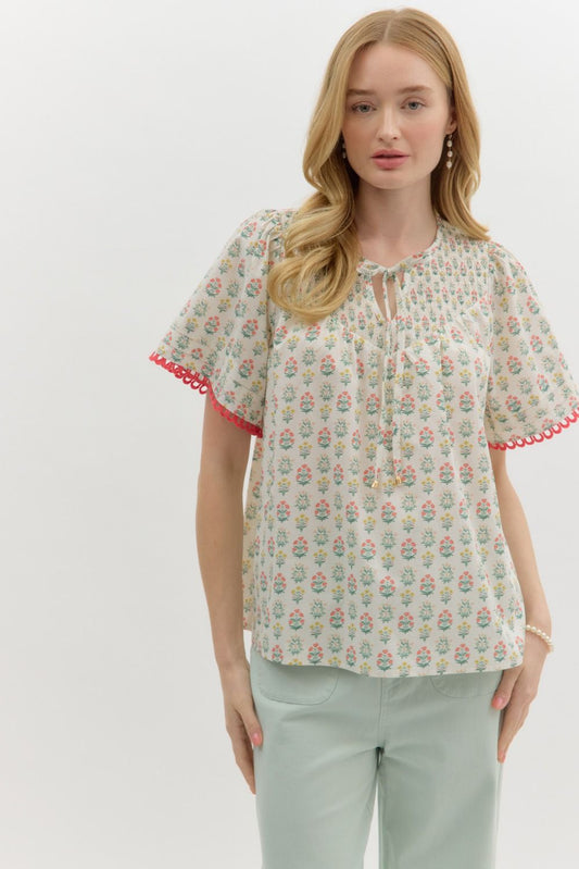 Smocked Yoke Top