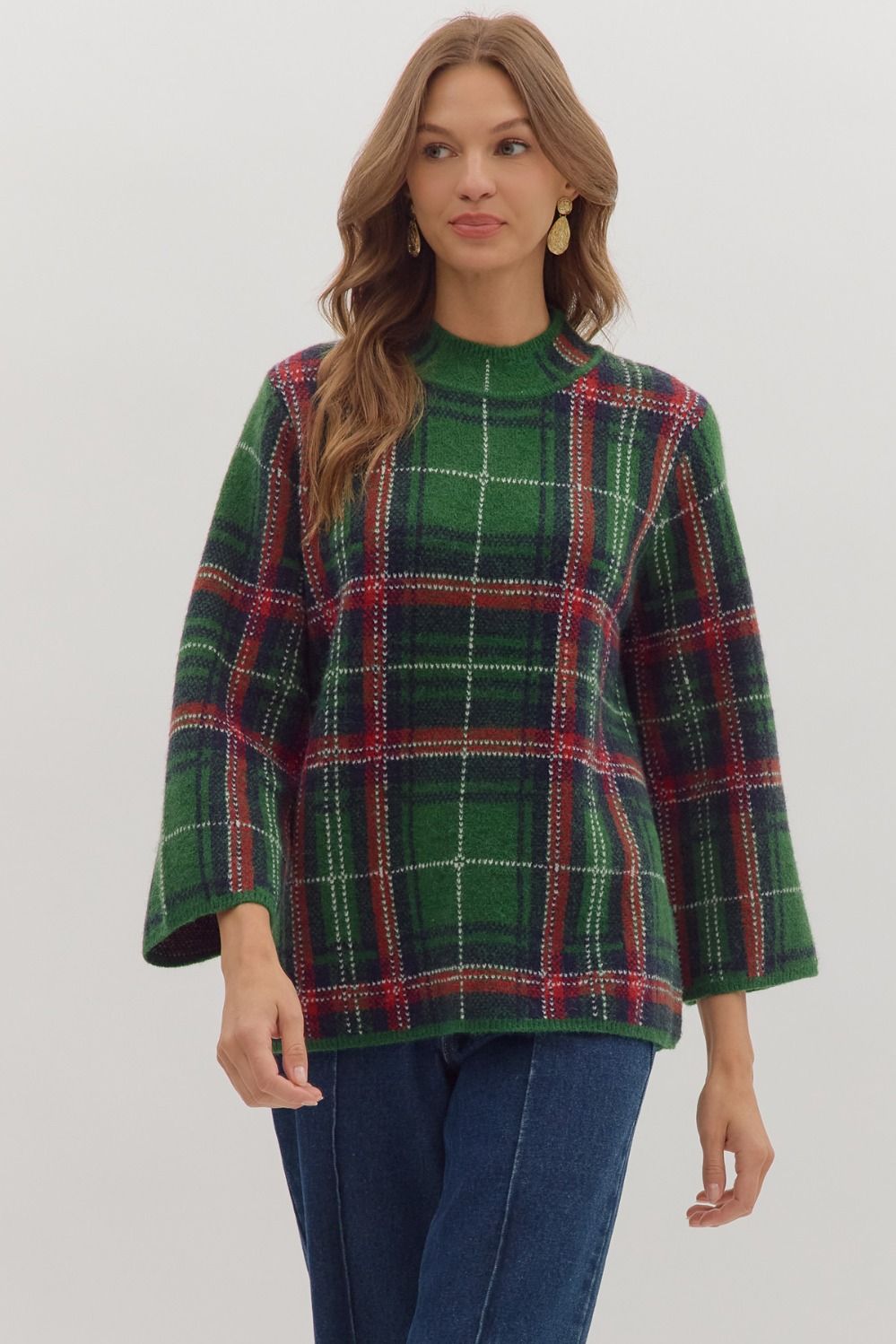 Plaid Sweater - Green