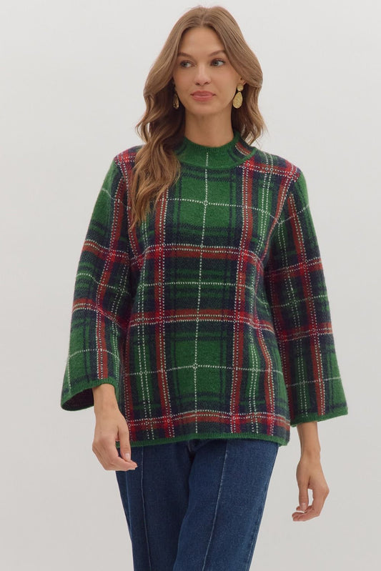 Plaid Sweater - Green