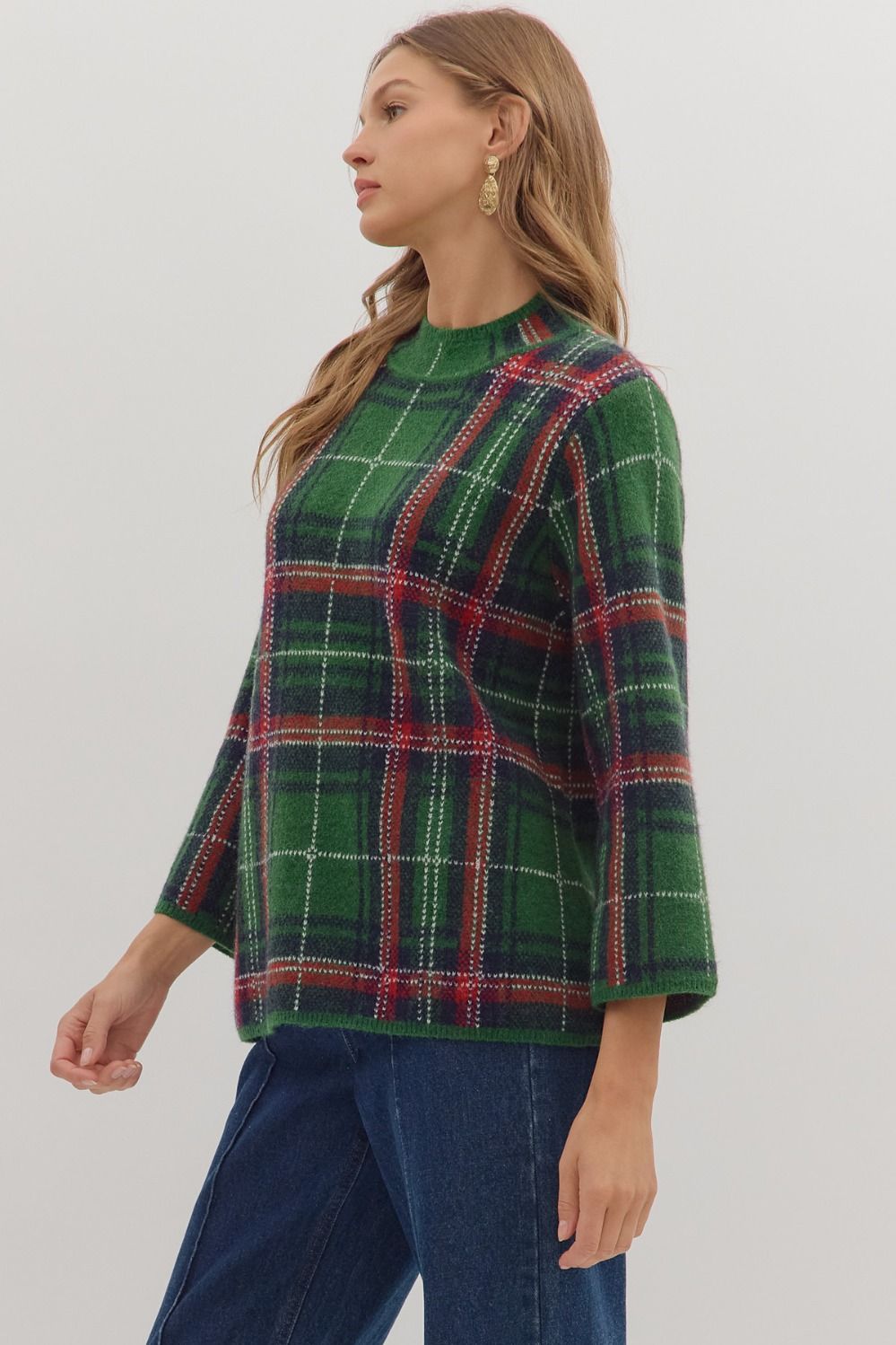 Plaid Sweater - Green