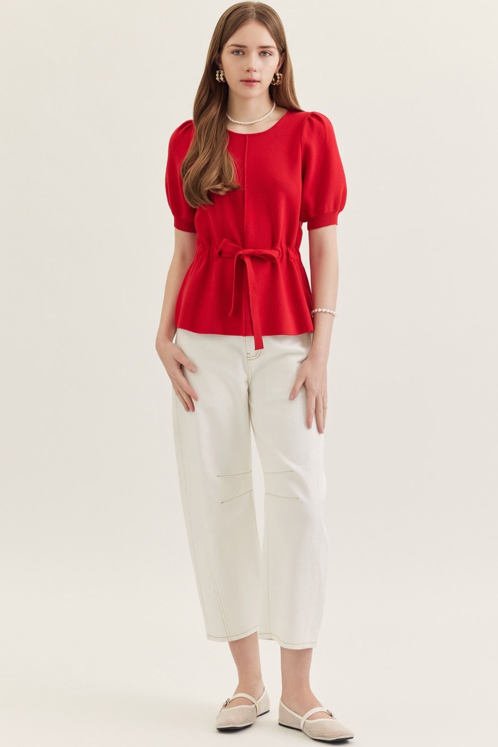 Solid Knit Top - Red