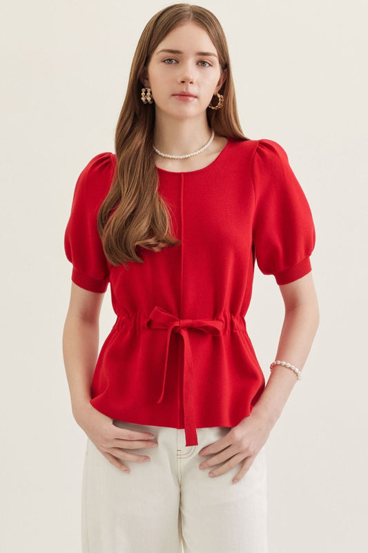 Solid Knit Top - Red