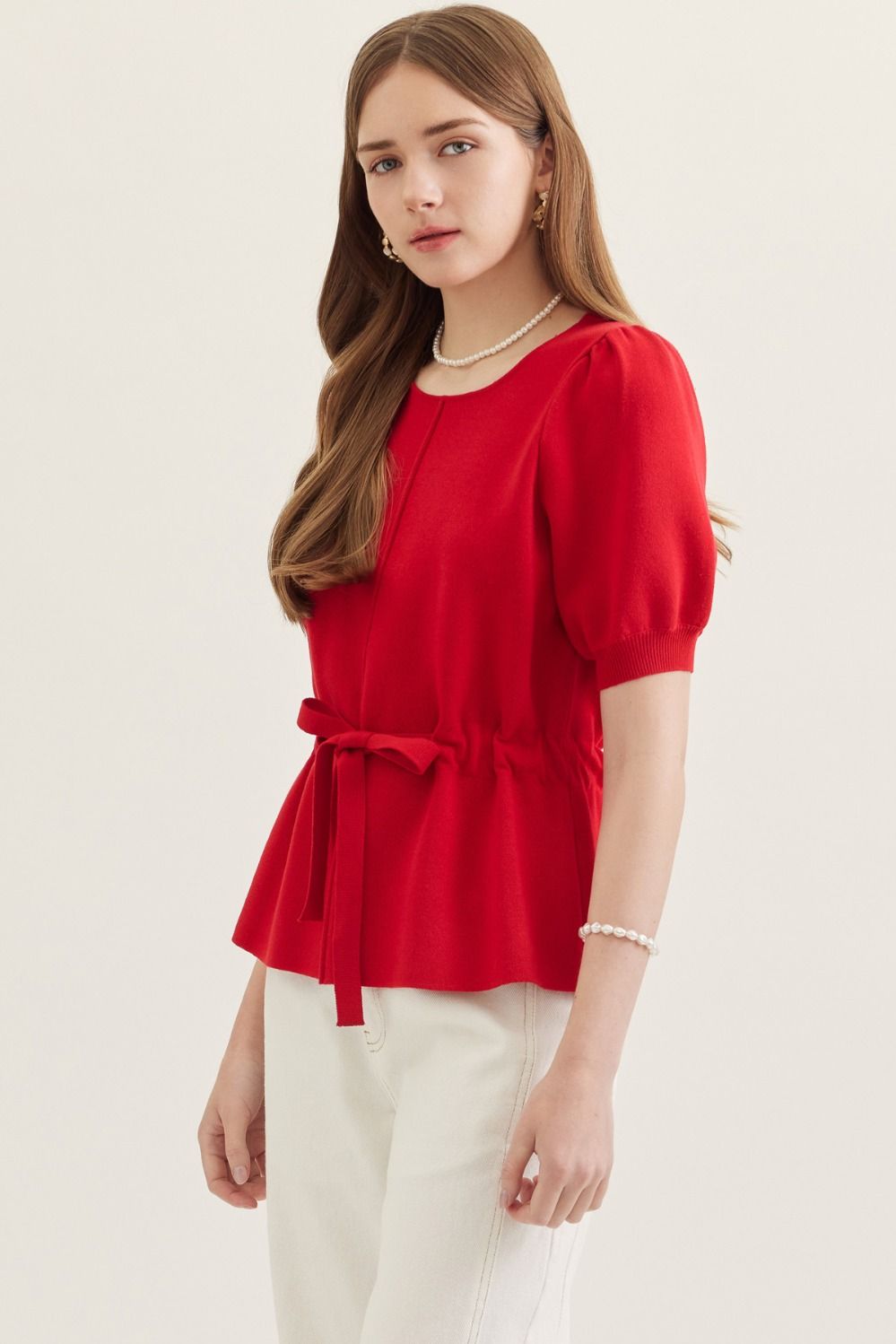 Solid Knit Top - Red