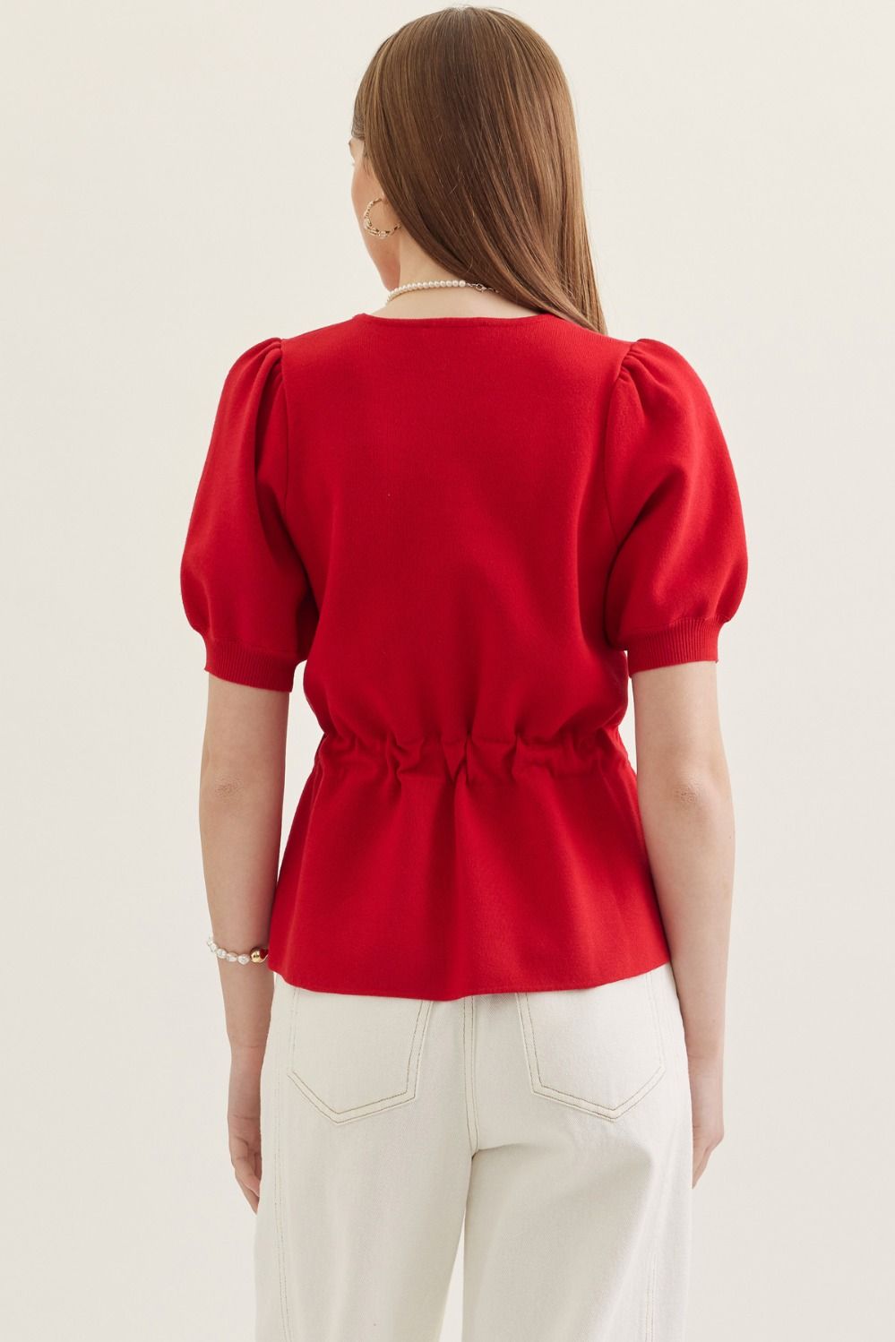 Solid Knit Top - Red