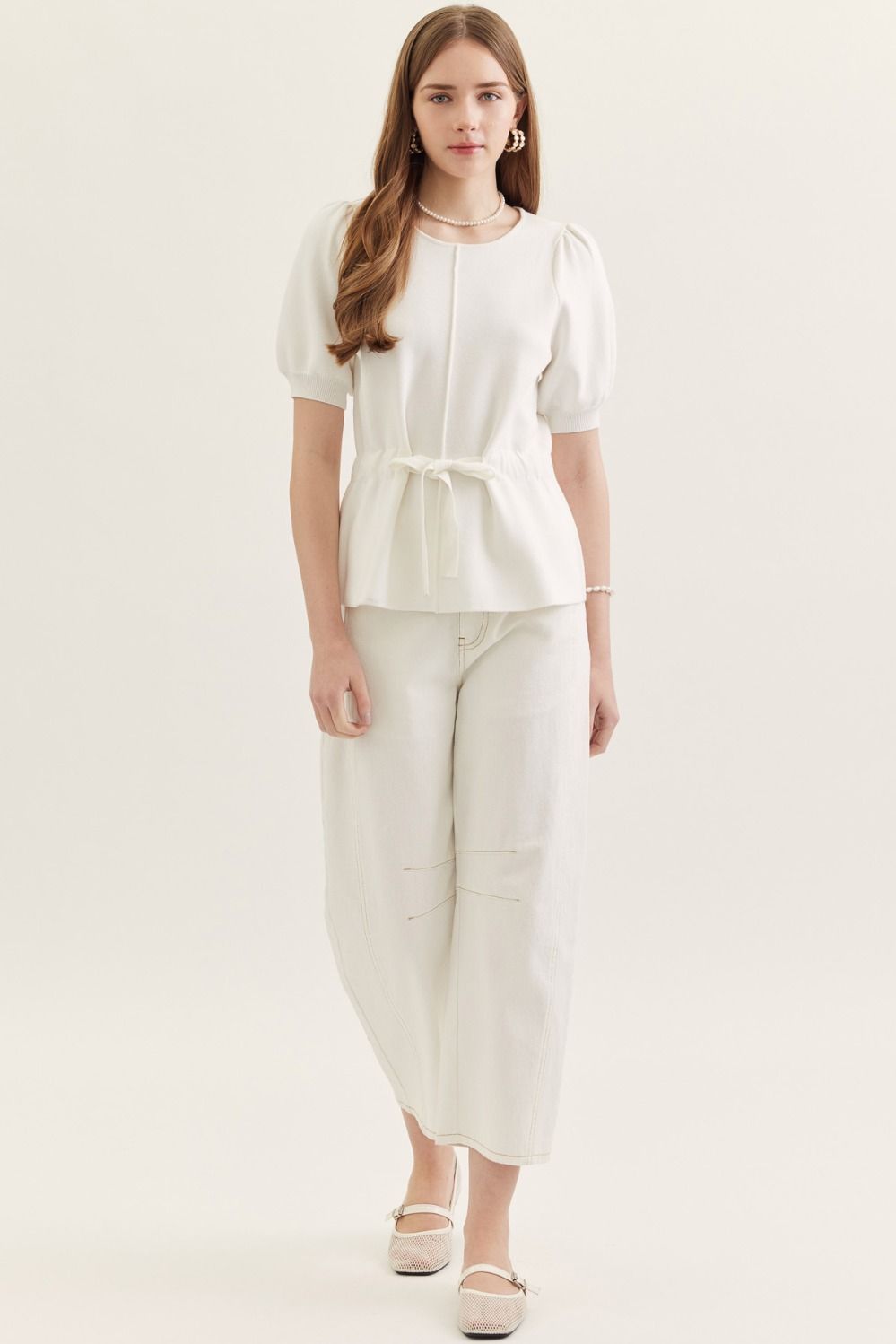 Solid Knit Top - White