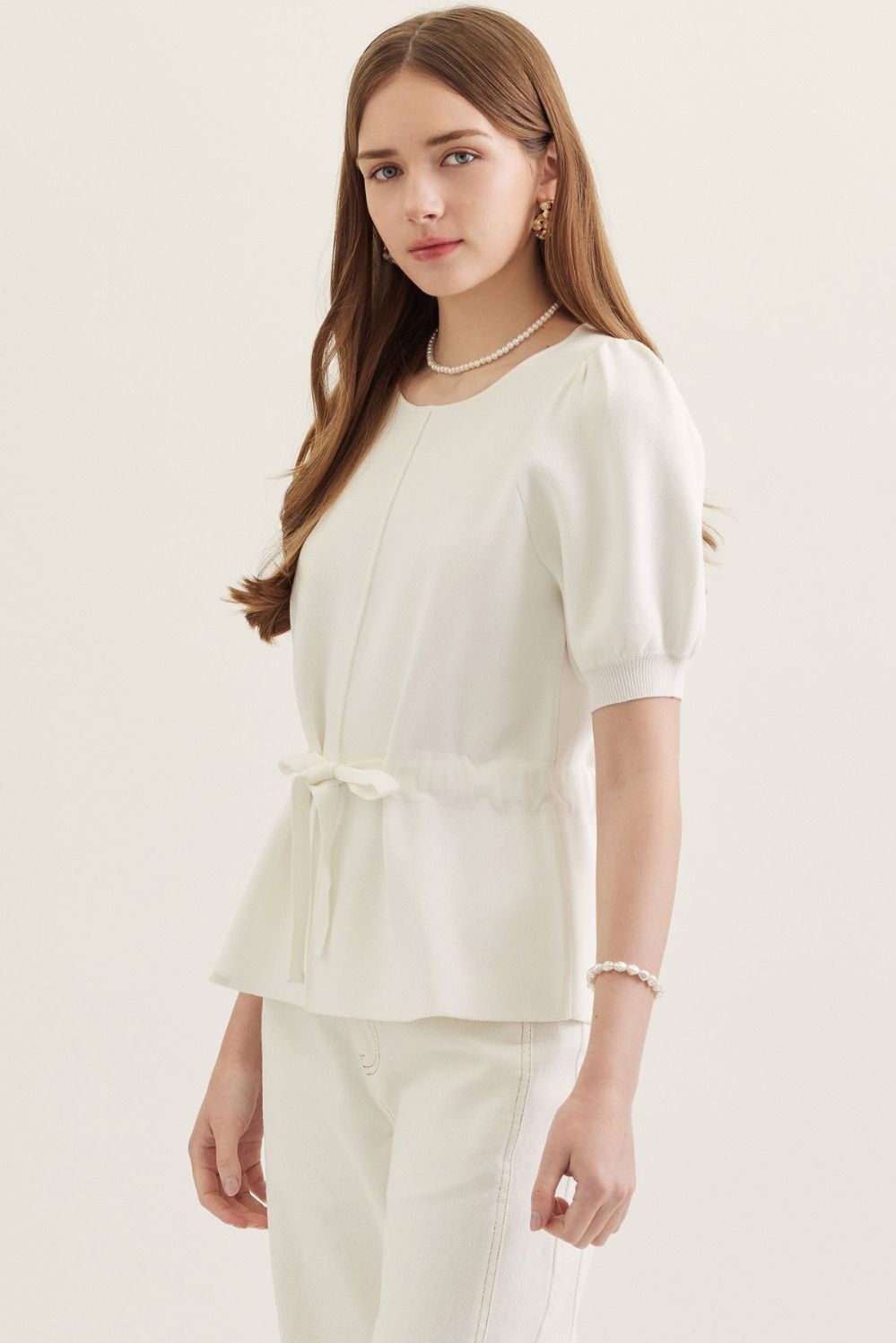 Solid Knit Top - White