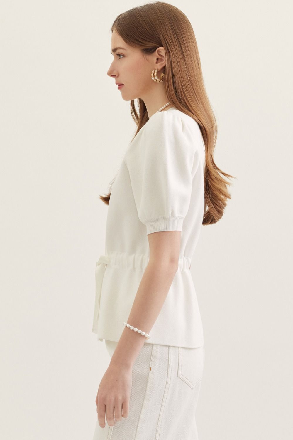 Solid Knit Top - White