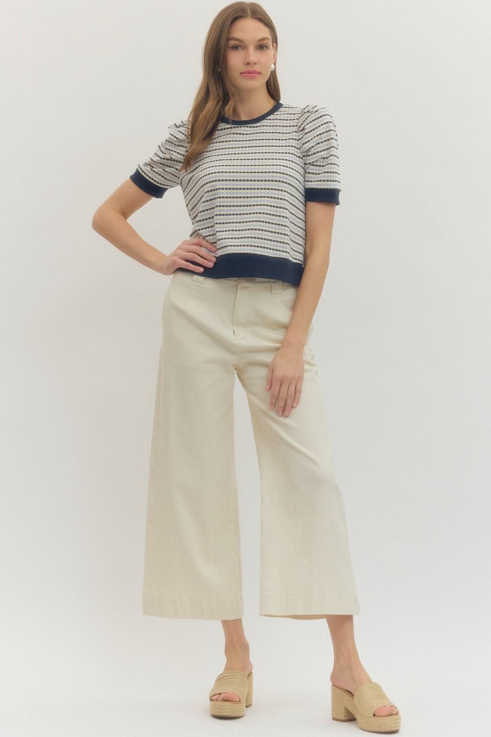 Striped Puff Sleeve Top