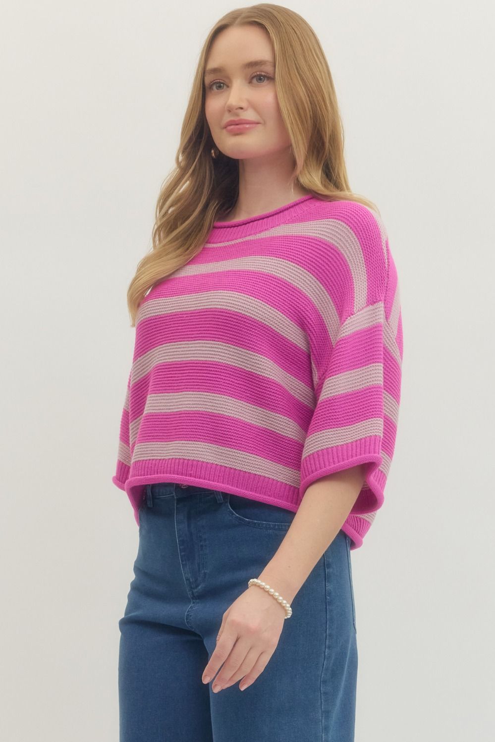 Striped Sweater - Pink