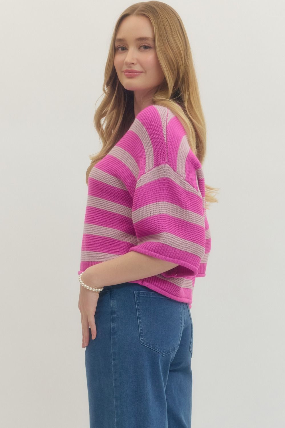 Striped Sweater - Pink