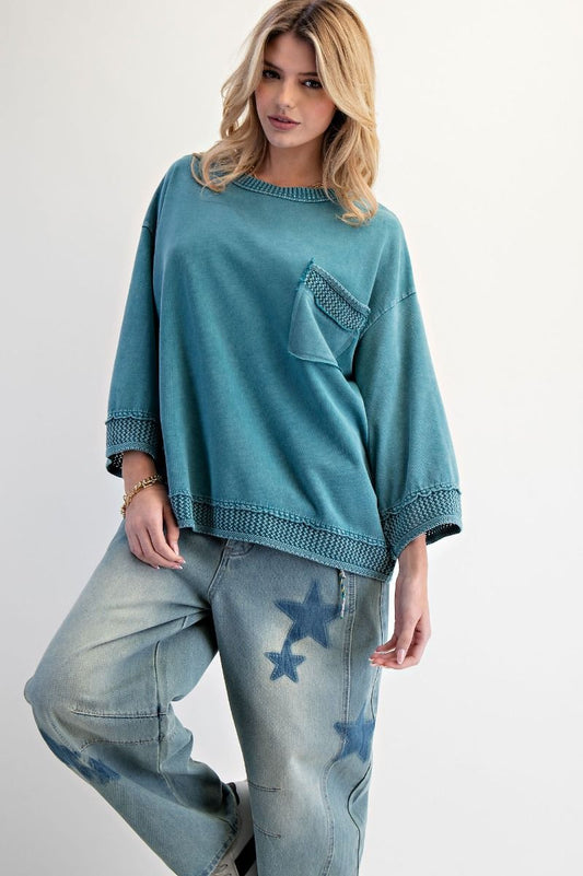 Mineral Washed Boxy Pullover