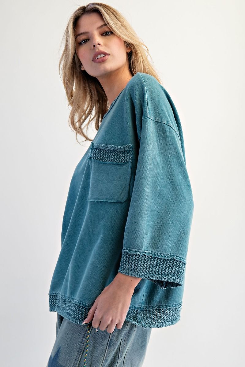 Mineral Washed Boxy Pullover